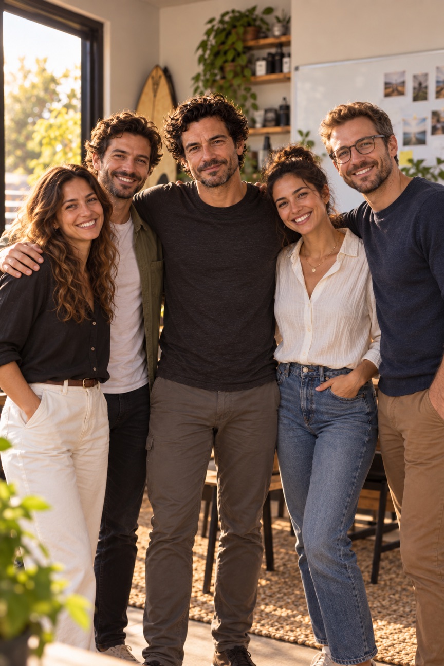 Rico with his team of five
